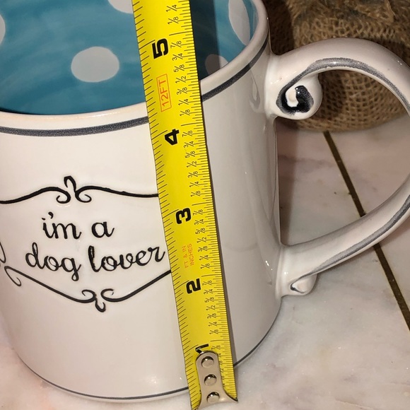 ✨NWT✨ Spectrum Designz I’M A DOG LOVER Polka Dot Hand Painted Ceramic Mug - Picture 7 of 9